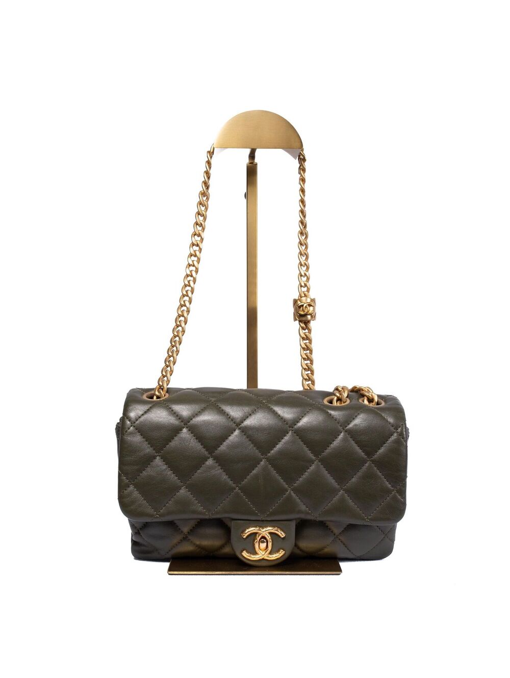 Chanel Small Flap Olive Green 22k